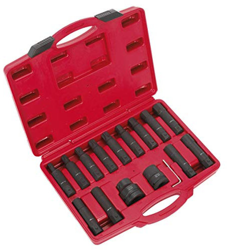 Sealey Sx098 Impact Hex TRX & TRX Female Socket Bit Set 16Pc 3/4In & 1In Sq Dr