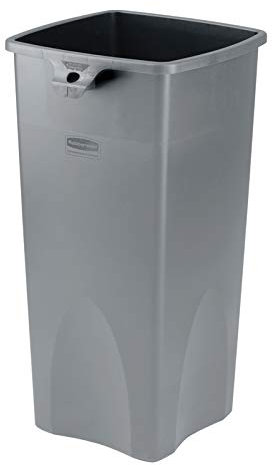Rubbermaid Commercial FG356988GRAY Quadratischer Mülleimer, unberührbar, 60 Liter, Grau