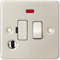 Knightsbridge FP6300FBC FPAV6300FBC Flat Plate 13A Switched Fused Spur Unit with Neon and Flex Outlet-Brushed Chrome