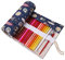 ONEGenug 48 Löcher Leinwand Farbstifte Tasche Feder-Mäppchen, Roll-up Bleistift Tasche, Bunt-Stifte für Malen, Schreiben, Ausmalen