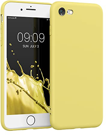 kwmobile Handyhülle kompatibel mit Apple iPhone SE (2022) / iPhone SE (2020) / iPhone 8 / iPhone 7 Hülle - Handy Case aus weichem Silikon in Gelb matt