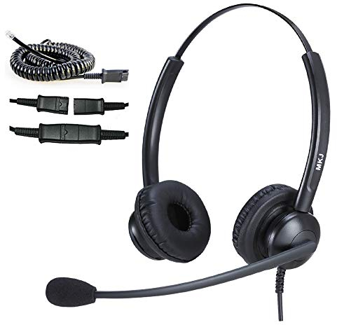 Cuffia MKJ per Telefono IP Con Jack RJ9 Cuffia telefonica con Microfono a Cancellazione Compatibile con Cisco 6841 CP-7821 CP-7861 7942G 7945G 7960 7965G 7971G 8841 8865 8961 9951