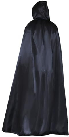 byou Halloween Cape,Hooded Cloak Black Unisex Full Length Robe Cape for Halloween Cosplay Party Costume Christmas