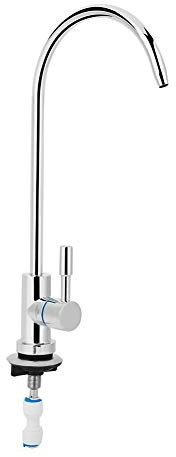 Lead-Free Drinking Water Tap, Chrome Swan Neck Modern European Style Filtration System Purifier Filter Kitchen Faucet Fits all Water Filter Systems RO Chrome