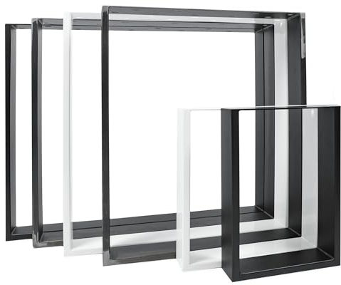 Natural Goods Berlin 2X Tisch-KUFEN | Einfache Montage | Tisch-Beine aus Metall in Weiß | Ideal für DIY-Projekte wie Esstisch, Schreibtisch, Couchtisch, Bank | Tisch-Gestell 50x100 cm