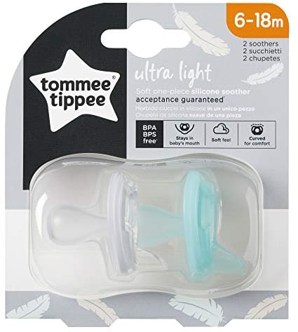 Tommee Tippee 2 x Tröster aus Silikon, ultraleicht, 6-18 Monate, 2 Stück