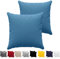 Dreamzie Kissenbezug 80x80 (Set mit 2) - 100% Jersey Baumwolle 150 g/qm Kissenbezüge -Blau - Für Kissen 80 x 80 cm - Kissenhülle - Kissenbezug - Resistent und Hypoallergen