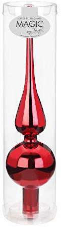 Inge-glas Christbaumspitzen 26cm | Weihnachtsbaumspitzen matt glänzend Baumspitze Spitze Christbaumschmuck (Chianti rot Glanz)