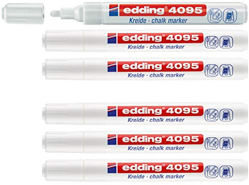 edding 4095 Kreidemarker, 2-3 mm, weiß (6)