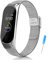 Tobfit Cinturino Compatibile con Xiaomi Mi Band 4 e Mi Band 3, in Acciaio Inossidabile, Metallo (Argento)