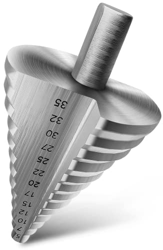 BAURIX® Stufenbohrer Ø5–35mm aus HSS Stahl für Metall, Kunststoff und Holz – Kreisrunde Löcher in einem Arbeitsgang – 10mm Tri-Schaft – passend für alle Bohrmaschinen & Akkuschrauber