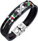 Gkmamrg Bracelet en Cuir Noir pour Homme - en Cuir véritable tressé - infinité Bracelet