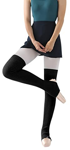 Guêtre Jambières Femme Fille Guêtre Danse Laine hiver Genouillère Douce Couvre-jambes Chaud Manchettes de jambe Protège-genou Chauffe Longues Chaussettes Pour Yoga Fitness Ballet Danse Noir
