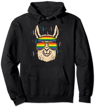 Regenbogen-Flagge Lama Bandana LGBT Pride Month Gay Ally Animal Pullover Hoodie