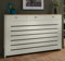 DuraTherm® Radiator Cover Cream Painted MDF Cabinet Horizontal Slat Storage Drawers & Shelf, Radiator Cabinets for Office Hallway Living Room Bedroom, Large (H: 150cm / W: 96cm / D: 19cm)