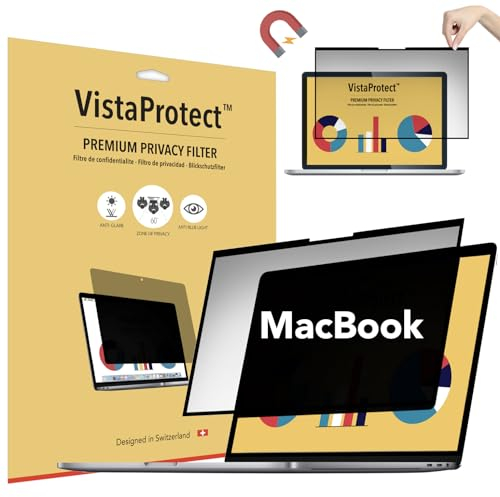 VistaProtect - Premium Blickschutzfilter & Anti-Blaulicht-Filter. Magnetisch Displayschutzfolie für Apple MacBook Air 15 M2/M3/M4 (15.3 - 2023+)
