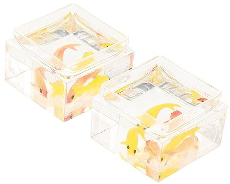DRESSOOS 2St Mini Goldfischglas bürodeko büro Dekoration Miniatur-Aquarium-Spielzeug- Puppenhaus Fischglas Ornament Spielzeuge Mini-Aquarium- Mini-Fischglas-Modell Schreibtisch