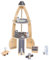 mamabrum Holz-Rakete Spielzeug Set mit Astronauten, Raumschiff & Weltraum-Zubehör - Pädagogisches Rollenspiel für Kinder ab 3 Jahren - Sicheres Holzspielzeug (8 Teile)