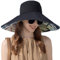 Chapeau Large Bord Femme Pliable Capeline Plage Chapeau Réversible Jardinage Randonnée Noir