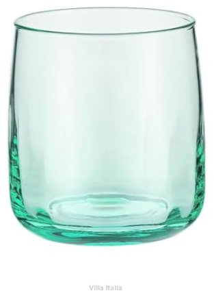 VILLA ITALIA GLOSSY - Handgefertigtes Marine Glas (310 ml - 8 cm) für Erfrischungen und Genuss - Schöne Gläser - Bunte Gläser - Trinkgläser Bunt - Wasserglas - Trinkglas - Kristallgläser - Saftgläser