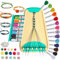 Arts and Crafts for Kids Ages 8-12,Friendship Bracelet Making Kit for Girl,Kids Jewelry Making Kit with 28 Pre-Cut Threads,Christmas Birthday Gifts for Ages 6 7 8 9 10 11 12 Year Old (Cyan)