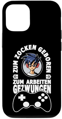 Hülle für iPhone 15 Pro Gamer PC Outfit Zum Zocken geboren zum Arbeiten gezwungen