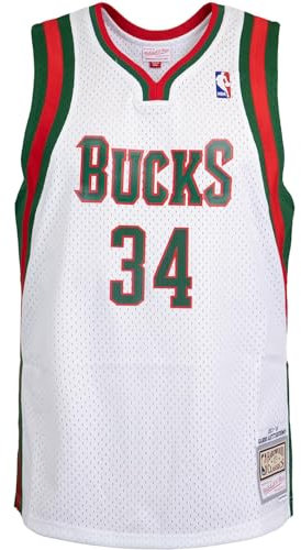 Mitchell & Ness Swingman Giannis Antetokounmpo Milwaukee Bucks 2013/14 Trikot (DE/NL/SE/PL, Alphanumerisch, XXL, Regular, Regular, White)