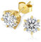 KRKC Moissanite Ohrringe für Damen, S925 Silber Diamant Ohrstecker 6-Krappen, 14K Gold vergoldet VVS1 D Farbe, 1 Karat Nickelfrei Rund Ohrschmuck