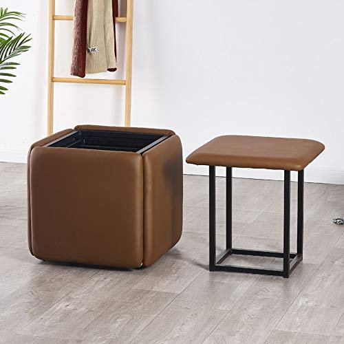 5 in 1 stapelbarer Sofa-Stuhlwürfel mit Rädern, kreative Fußstütze, Sitzkombination