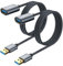 SUNGUY Câble Rallonge USB 3.0, [2 pièces 1m] Câble Extension USB 3.0 Mâle A vers Femelle A 5 Gbps Compatible Pour Hub USB, Disque Dur Externe, Clavier, Souris