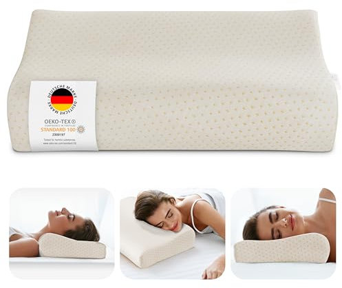Bolters ERGONOMISCHES Memory Foam Kissen – Orthopädisches Nackenkissen gegen Nackenschmerzen - Testsieger Note 1,1 - Ideal für Seiten- & Rückenschläfer - Atmungsaktiv, Formstabil, Abnehmbarer Bezug
