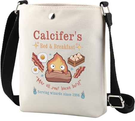 Calcifer's Bed & Breakfast Tragetasche, Anime-Liebhaber, Geschenk für Frauen, Mutter, beste Freundin, weiß