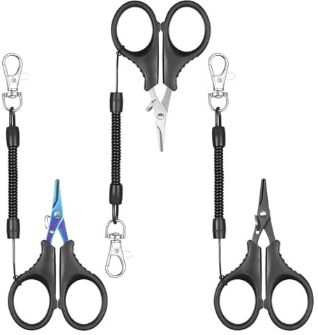 3PCS Fishing Pliers Fishing Scissors Fishing Tackle Fishing Gear for Men Beyond Fishing Scissors Fishing Line Cutter Black, Color, Silver, Three Colors