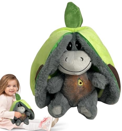 Esel Mit Beruhigender | Atmendes Stofftier | Schlafendes Plüschtier | Schlummer Esel Kuscheltier | Mit Musiklichtern | Plüsch-Eselpuppen Für Schlafende Kinder 30 cm