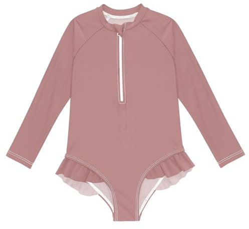ODAWA Old Rose Youth Girls UV 50+ Badeanzug, Mädchen Badeanzug Größe 3T, alte Rose, 4 år