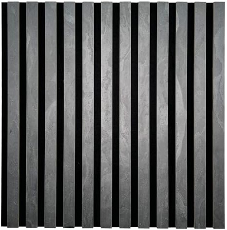 Slate-Lite Nero Akustikpaneel 60x60 cm | Wandverkleidung | Akutikpaneel | Akustikboard | Wandpaneel auf Filz | Echtsteinoberfläche | Steinfurnier | Schalldämmung | Geräuschdämmung