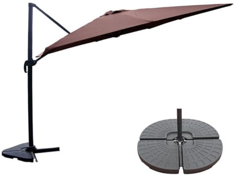 CONCEPT USINE | Ensemble Parasol Déporté PALATINO Carré + 4 Dalles à Lester