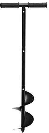 Fichiouy Mèche manuelle pour trous jusqu'à 150 mm de diamètre - Avec hauteur réglable et gants - Grande vis sans fin - Poignées antidérapantes - Idéal pour poteaux de clôture, plantes, arbres