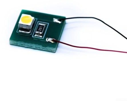 Set mit zwei vorverdrahteten warmweißen 3528 LED-Leuchten für Modelleisenbahn Lokomotive Scheinwerfer mit Durchlassstrom ca. 20mA