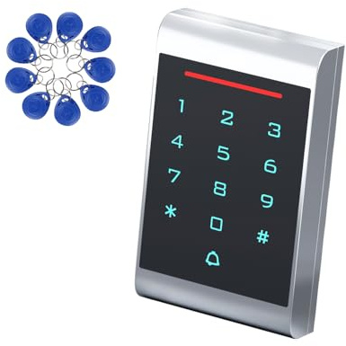 Zutrittskontrolle RFID – Zutrittskontroller mit Doppelfrequenz (ID + IC / NFC), Codeschloss mit beleuchteter Tastatur, IP68 wasserdicht, DC 12–24V, für Wohnung, Büro und Tor, + 10 Tag 125 kHz(2)