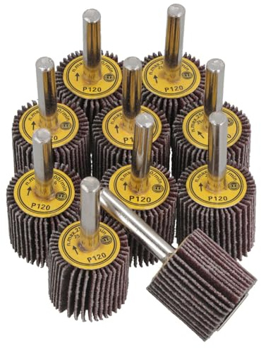 25mm 120 Grit Abrasive Flap Wheel Discs Sanding Rust Removal 6mm Shank 10pc