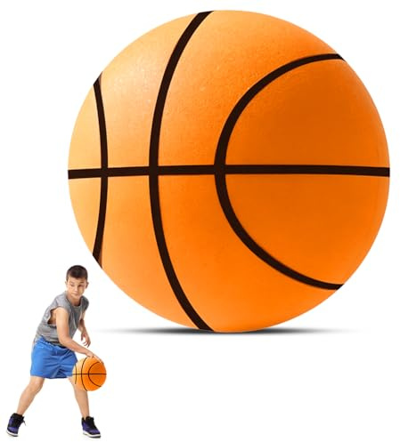 Silent Basketball Größe 7 (24cm/9,4 Zoll) 2026 Upgrade Dribbling Indoor Lautlose Basketball, Leiser Indoor Hochelastisch hochdichter Schaumstoffball für das Training im Raum, Lightweight Training Ball