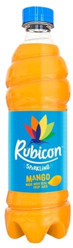 Rubicon Sparkling Mango Flavoured Fizzy Drink with Real Fruit Juice, Handpicked Fruits for a Temptingly Intense Taste Made of Different Stuff - 1 x 500ml Bottle