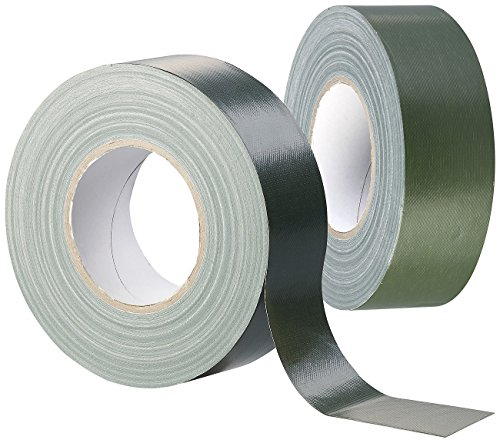 AGT Panzerklebeband: 2er-Set Original-Bundeswehr-Panzerband, olivgrün, 50 m x 50 mm, 310 µ (Gewebeklebeband, Panzerband-Gewebeband, Isolierband)