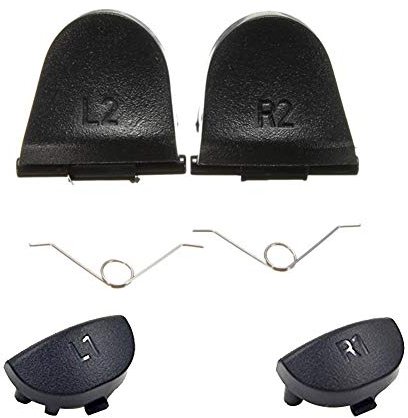 Romote Qualitäts-Controller Ersatzteile L1 L2 R1 R2-Taste und 2 Federn für Zubehör Playstation4 PS4 Controller (6er-Pack)