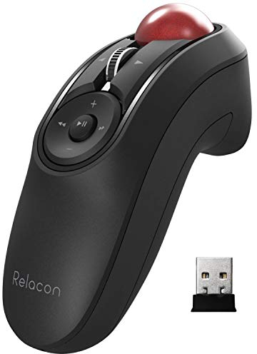 ELECOM Relacon M-RT1DRBK Souris Portable avec contrôle du Pouce, sans Fil 2,4 GHz, Design Ergonomique, Fonction à 10 Boutons, Windows11, MacOS