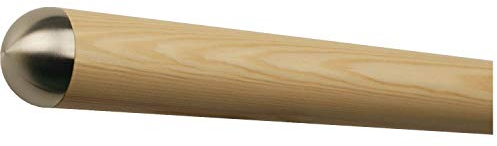 TIBU Kiefer Fichte Tanne Holz Handlauf Geländer 30-500cm Wandhandlauf Wand Treppe mit Edelstahl Enden, Länge 5000 mm / 500 cm / 5,0 m und Enden halbrunde Edelstahlkappe
