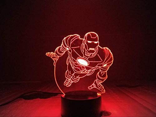 3D Illusion Lamps Led Iron Man Night Lights USB 7 Colors Sensor Desk Lamp for Kids Christmas Birthday Gifts Home Decoration