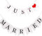 Just Married Girlande Vintage Rustikal Wimpelkette Banner mit Seil Hochzeitsgirlande als Deko für Hochzeit Fest Party Brautdusche Junggesellinnenabschied oder Foto Photo Booth Fotografie