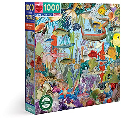eeBoo 1000 Teile Gems and Fish Erwachsene über das Meeresleben – farbenfrohes Puzzle – PZTGEF